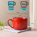 50oz large Ceramic Soup Mug with Handles for Coffee, Tea, Ice Cream, Cereal (Red)