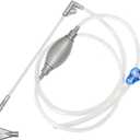 disclean Aquarium Siphon and Water Changer Kit 5.25ft Hose Manual Gravel Vacuum with Air Bulb Flow Valve Duck Bill Head All in One for Freshwater and Saltwater Tanks