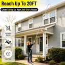 20FT Reach Telescoping Gutter Cleaning Tools from The Ground
Rain Gutter Cleaner Tool, Gutters Cleaning Wand with 360° Metal Head, Gutters Cleaner Hose Attachment & Connection Adapter