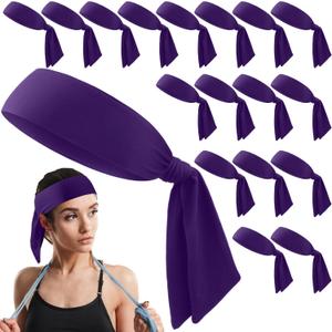 Hiboom 18 Pack Tie Headband Bulk Sports Tennis Headband for Men Women Ninja Karate Head Tie Athletic Sweatbands Elastic Hair Bands for Basketball, Football, Soccer, Running, Yoga (Purple) Hiboom 18 Pack Tie Headband Bulk Sports Tennis Headband for Men Women Ninja Karate Head Tie Athletic Sweatbands Elastic Hair Bands for Basketball, Football, Soccer, Running, Yoga (Purple)