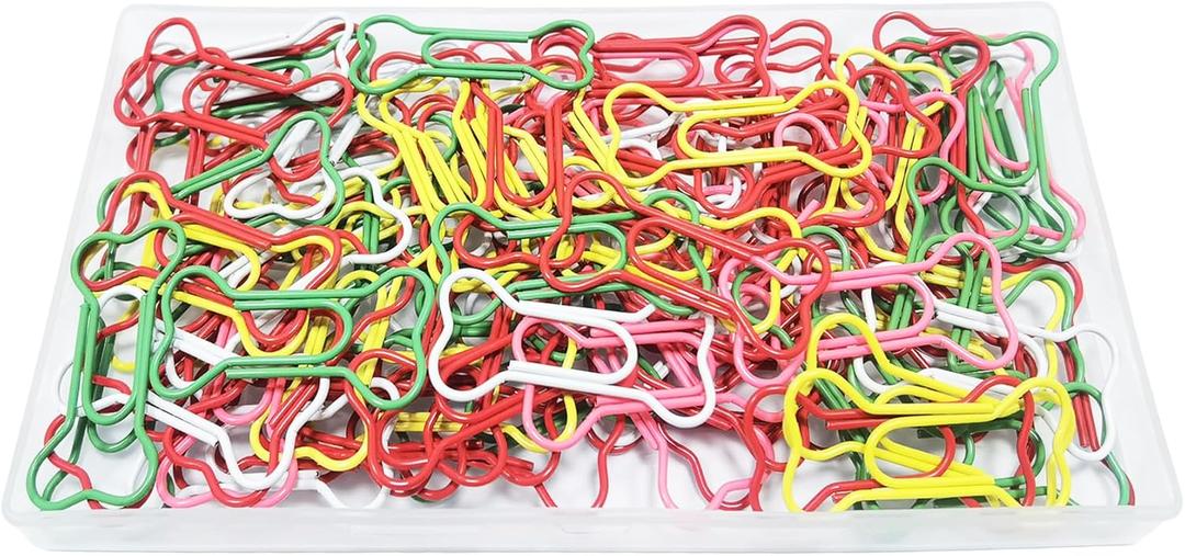 Paper Clips 5 Colors Cute Dog Bone Creative Paper Clip for Notebook Files Office School Home Use, Perfect for Desk Organization & Unique Gifts (100 Pcs)