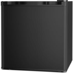 Antarctic Star Mini Fridge with Freezer, Rated 1.6 cu. ft, Small Upright Refrigerator with Removable Shelves, 7 Adjustable Thermostat, Low Noise for Bedroom/Apartment/Office,Black