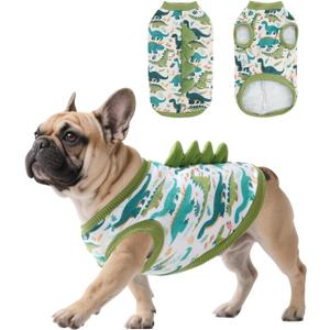 CuteBone Dinosaur Costume Dog Shirt, Stretchy Velvet T-Shirt Clothes for Small Dogs, Soft & Breathable Pet Tee Outfit Cat Apparel for Daily Wear, Cozy Pullover Design Puppy Fashion COSBX03S, Small
