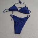 Women's Two Piece Bikini Sets Sexy Halter Ring Swimsuit Triangle String Cheeky Bathing Suit (Medium)