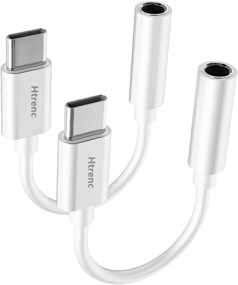 USB C to 3.5mm Headphone Jack Adapter for iPhone17/ iPhone 16/16 Pro/15/15 Pro/Pro Max/Plus, Type C Aux Audio Dongle Cable Cord Compatible with iPad, Samsung Galaxy S23/S23/S22/S21, MacBook2 Pack (White)