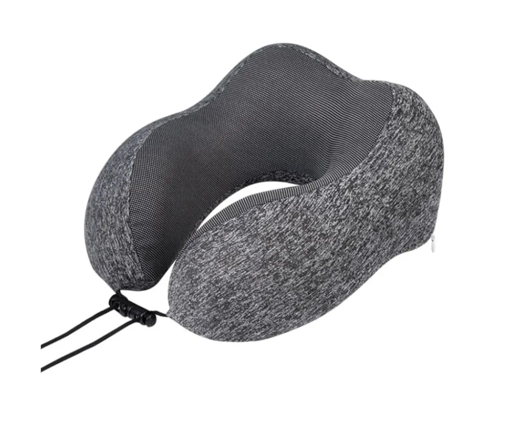 Neck Pillow Sleeping Travel Memory Foam Travel Pillow Cationic Fabric Travel Neck Pillow Airplane Pillow Washable(Dark Gray)