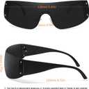 Trendy Rimless Star Y2K Sunglasses for Women Men Shield Oversized Wrap Around Frameless Sunglasses UV400 Protective
