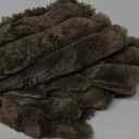 MANDIOO Pack of 2 Decorative Throw Pillow Covers Faux Fur Striped Plush Soft Cushion Covers Pillow Cases Bedroom Living Room Sofa Home 18x18 Inch Dark Brown