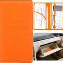 Car Registration and Insurance Holder, Premium Pu Leather Vehicle Glove Box Organizer - for Driver License, Cards & Essential Documents (L-Orange)