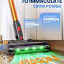 Cordless Vacuum Cleaner, 500W/45KPA/40Mins Lightweight Stick Vacuum for Home, LED Display and Green Headlights, 6-Stages Filtration, Self-Standing Vacuum for Hard Floor, Carpet