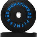 Fitvids Olympic Bumper Plates Set, 2" Weight Plates for Strength Training & Weightlifting, Pair of 45Lbs