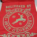 TRIXES Santa Sack Red - Xmas Reindeer Post Style Draw String Present Bag Sack - Gift Wrapping - Extra Large Capacity - 99cm x 70cm