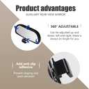 1 PC Car Rearview Blind Spot Mirror, 5.7" x 2.5" Rectangular Adjustable HD Glass Reversing Assist Mirror, Wide Angle View Bolt-on Anti-fingerprint Mirror, Universal for Cars (Black)