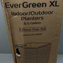 Mueller M-Resin Heavy Duty Tall Planters for Outdoor Plants, Indoor Grande Plant Pots, Boxes, Trees, Flower Pots, 2-Piece Set, 27.5, Modern Design, Built-in Drainage, Front Porch Decor, Dark Grey
