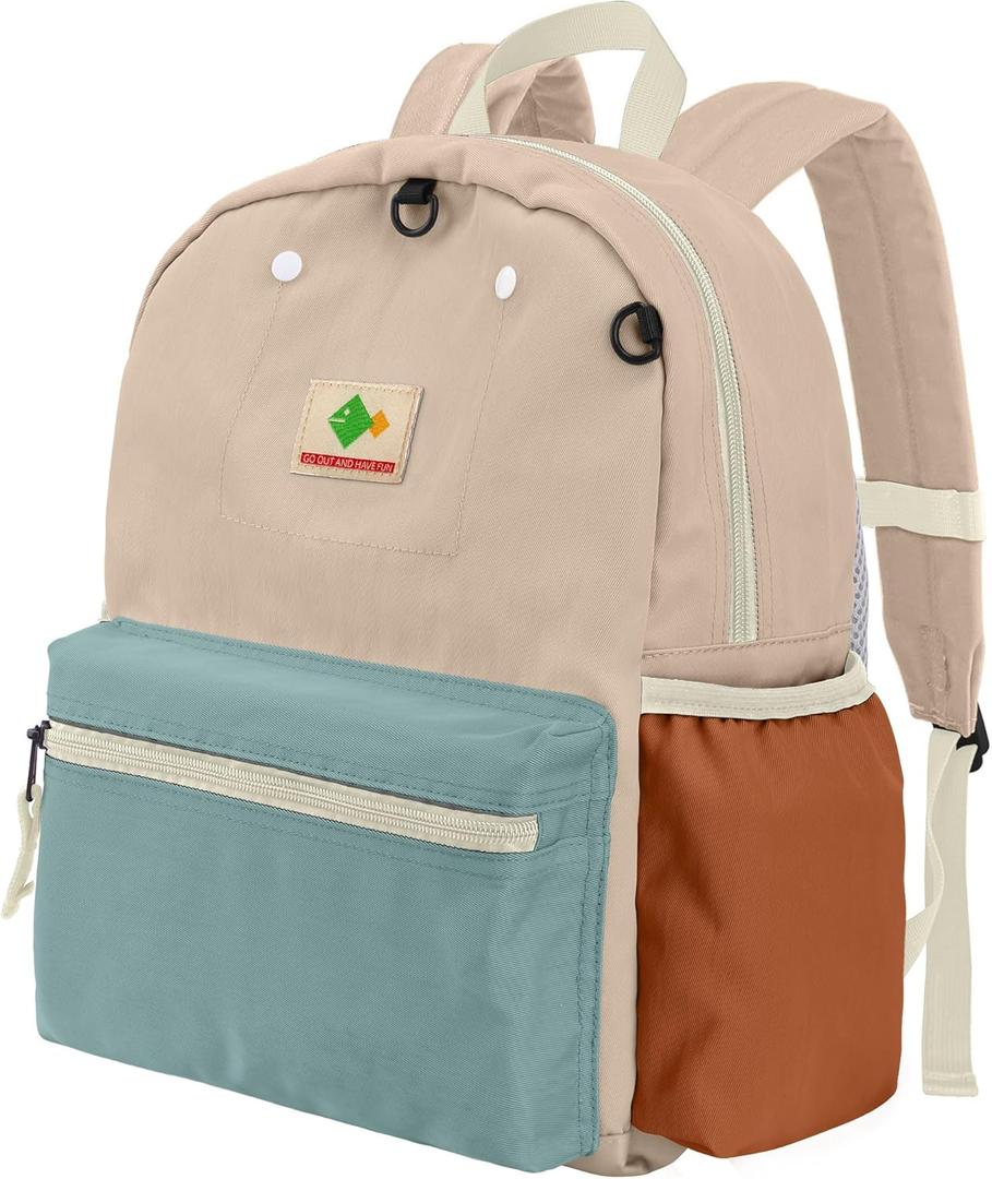 Toddler Backpack for Boys Girls 2-5: Preschool Backpack for Boys Girls - Cute Kids Backpack for Boys Fit Folder (Cream Coffee)