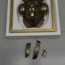 JJALIGHTS Exquisite Resin Animal Head Wall Sculpture (Gift Metal Frame) - Imitation Copper Vintage Decor for Living Room, Bedroom & Office | Decorative Wall Hanging Art (Leopard)