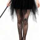 2 Pack Sparkly Fishnet Stockings for Women, Sexy High Waist Tights Rhinestone Fishnets Party Pantyhose (Spiderweb - Black and Nude)