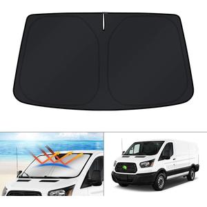 KUST Windshield Sun Shade for 2015-2025 2026 Ford Transit Accessories Wagon XL,Wagon XLT Cargo Vehicle,Connect Van XL Custom Fit Sunshade Foldable Sun Visor Protector Blocks UV Rays Keep Car Cooler