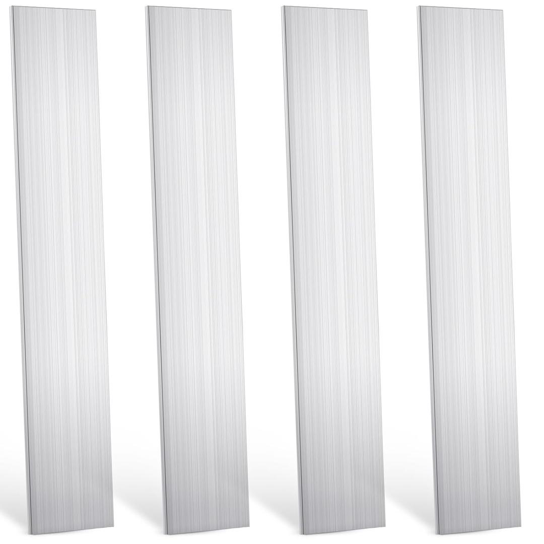 Therwen 4 Pcs 1/8"(3mm) x 2"(50mm) Aluminum Flat Bar 12" Long 6061 General Purpose Plate Extruded Aluminum Bar Solid Extruded Plate Mill Stock