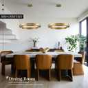 LED Ring Chandelier Brass Gold Chandelier Dimmable Round Foyer Chandeliers Light Modern Circular Chandeliers for Dining Room Entry Bedroom Office Living Room, 24in