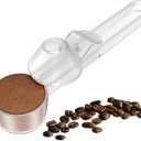 Coffee Scoop & Funnel for Reusable K Cup Refillable Coffee Pods, Coffee Measuring Spoon 2 Tablespoon Capacity, Scoop with Funnel for Ground Coffee, Protein Powder, Tea (Clear, 1 Pack)