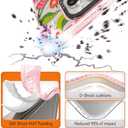 for iPhone 15 Pro Case Cute - Durable Shockproof 6.6 ft Drop Impact Phone Case - Funny Plaid Cherry Design (6.1") Glitter Pink