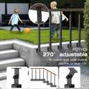 Side Mount Stair Railing Post, 35.4 Inch Black Metal Baluster Spindles with 270 Adjustable Bracket for Indoor Stairs, Deck, Porch & Balcony Railing