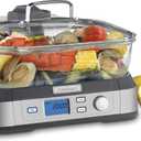 Cuisinart Cookfresh Digital Glass Food Steamer for Cooking, 5-Liter Vegetable Steamer with 5 Pre-Programmed Settings, Keep Warm Function, Audible Alert, Dishwasher-Safe Pot, STM-1000, Stainless Steel