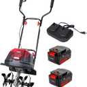 MZK 40V 12-inch Cordless Garden Tiller, 12In Width and 8.6In Depth Garden Rototiller,Battery Powered Garden Cultivator for Lawn/Gardening/Soil Cultivation(2 * 4.0Ah Battery&Charger Included),TC12D02