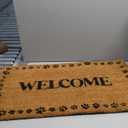 Barnyard Designs Natural Coco Coir Heavy Duty Backing Doormat - Large Cute Non-Slip Front Door Welcome Mat for Outside Entrance or Porch Entry, Brown (17x30, Welcome)