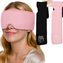 FACEMOON Cooling Eye Masks with Flexible Gel - Cold Compress Ice Pack for Puffy Eyes Migraines Headache Stye Sinus After Surgery Therapy - Reusable 2 pcs for Family Black Pink