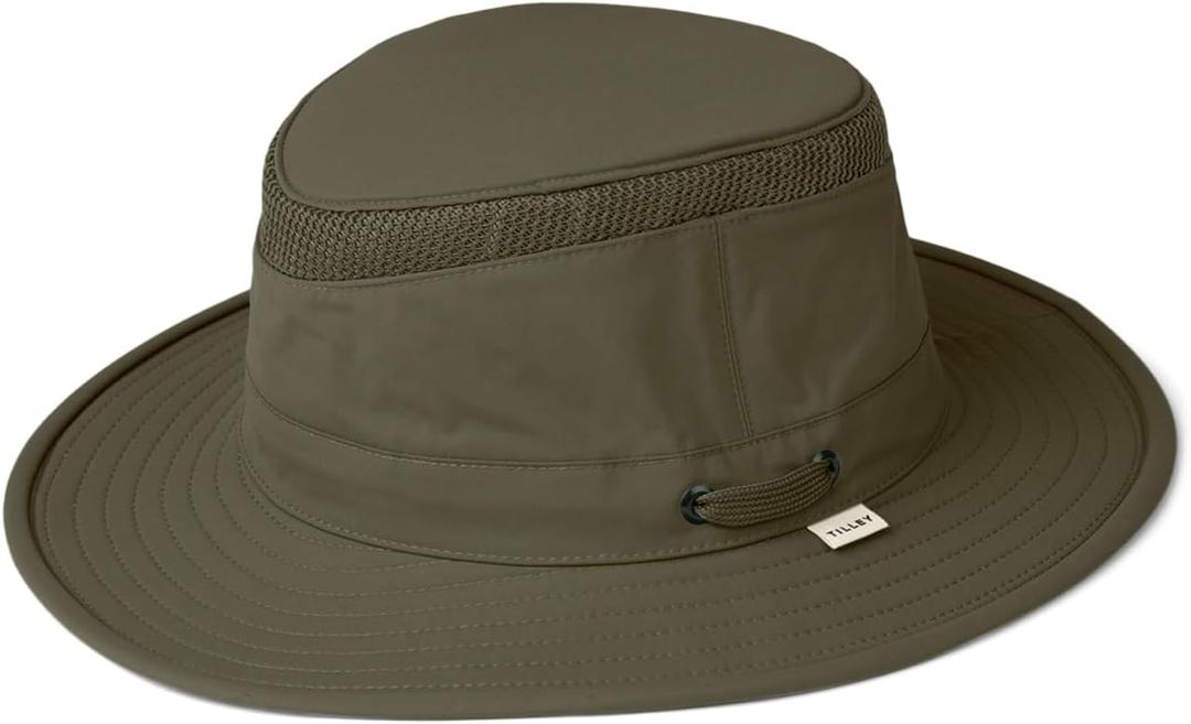 Tilley LTM5 Airflo Medium Brim Hat  Ultralight, Buoyant & Breathable, UPF 50+ Sun Protection, Water-Resistant (7 1/8, Olive)