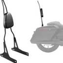 VEVOR Motorcycle Backrest Sissy Bar, Compatible With Harley-Davidson Dyna Street Glide Road Glide Road King, 29 inch Height Detachable Passenger Backrest, For Motorcycles, Black
