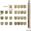 Yoption 27 Pieces Leathercarft Stamping Tool Set, 26 Letters Alphabet Stamps Steel Punch Tool 6mm+1 Stamping Handle for Leather Craft