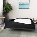 Alyvia Spring Box Spring Cover Full Size - Jersey Knit & Stretchy Wrap Around 4 Sides Bed Skirt for Hotel & Home - Full/Full XL, Black