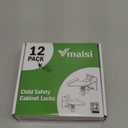 Vmaisi 12 Pack Cabinet Locks Child Safety Latches - Baby Proofing Cabinets Drawer Lock with Adhesive Easy Installation - No Drilling or Extra Screws (White) (Standard)