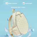 Tennis Bag, Quilted Tennis Racket Backpack for Women and Men Holds 1-2 Rackets, Lightweight and Water-resistant Sports Backpack for Pickleball and Badminton (Cream)