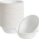 ECOLipak 150 Pack 12 oz Paper Bowls, Disposable Compostable Bowls Heavy-Duty, Biodegradable Soup Bowls Made of Natural Bagasse, Eco-Friendly Sugarcane Bowls for Salad, Dessert, Milk, Cereals