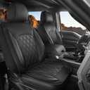 LINGVIDO Truck Seat Covers for 2016-2023 Toyota Tacoma, Waterproof Faux Leather Front Seat Covers for Trucks, Black
