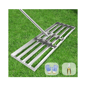 Lawn Leveling Rake 35x10 inch, (Professional-Grade) Lawn Leveler Tool with Stainless Steel Handle Rakes for Lawns Heavy Duty Landscape Rake for Backyard, Garden, Golf Course, Farm, Pasture