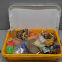 34Pcs Sand Construction Site Kit Sensory Bin Toy for Toddler with 8 Vehicles, 6 Castle Molds, 5 Road Signs, 4 Worker Figures, 2.2lbs Sand, Learning Sand Toys Birthday Gift for Kids Boys Ages 3 4 5