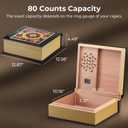 L26L Book Cigar Humidor for 80 Cigars Decorative Book Style Humidor Box Spanish Cedar Lining, Piano Lacquer Finish, Digital Hygrometer, Magnetic Seal Gift for Cigar Aficionados, Black | Book Style Design, Cedar Lining, Piano Lacquer, Digital Hygrometer, Magnetic Seal, For Cigar Aficionados, 80 Cigars