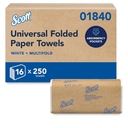 Scott Professional Universal Multifold Paper Towels, Bulk (01840), Absorbency Pockets, White, 9.2"x9.4" Towel, Compressed, Compact (250 Sheets/Pack, 16 Packs/Case, 4,000 Sheet Total)