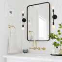 BAODEN 2 Lights Bathroom Wall Sconce Vanity Modern Industrial Wall Lamp Pole Wall Mount Lighting Fixture（Gold/Black Color）