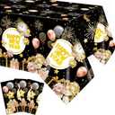 Fancy Land 2026 Happy New Year Tablecloths 3 Pack New Years Eve Party Decoration NYE Disposable Plastic Tablecloths 54 x 108 Holiday Party Table Cover Decoration