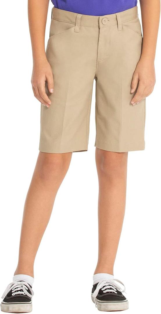 Classroom School Uniforms Big Girls Flat Front Low Rise Short (5, Khaki)