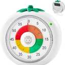 Visual Timer for Kids, 60-Minute Countdown Magnetic Timers for Classroom Office Kitchen with Silent Operation, Kids Timer for Teaching with Cute Design, 4-Color Zone Pattern Pomodoro Timers