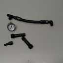 6AN Dual Feed Carb Braided Nylon Fuel Line Double Pump With Pressure Gauge For 4150 Based Carburetor Black