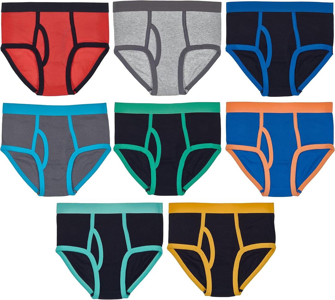 Trimfit Boys' 100% Cotton Tagless Briefs, Size Medium