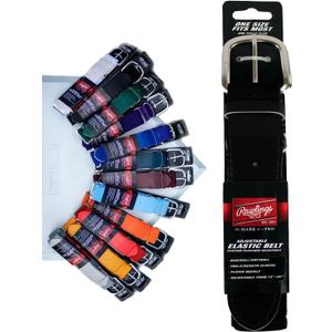 Rawlings | Elastic Game Day Belt | Baseball/Softball | Adult/Youth | Multiple Colors (OSFM | Adjustable Elastic | Fits 18" - 36", Black)
